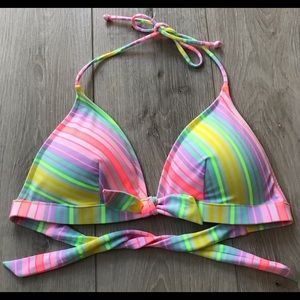 Victoria’s Secret bikini top large removable padding colorful wireless